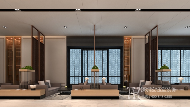 鄭州康橋地產一號院現代中式售樓部休閑區(qū)裝修設計效果圖 鄭州康橋地產一號院現代中式售樓部休閑區(qū)裝修設計效果圖