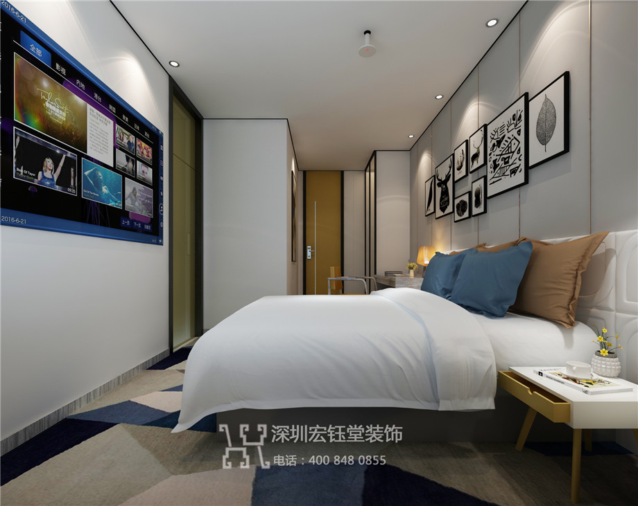 新鄭時(shí)尚精品酒店設(shè)計(jì)-酒店大床房效果圖 新鄭時(shí)尚精品酒店設(shè)計(jì)-酒店大床房效果圖