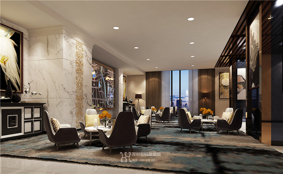 鄭州九龍國際售樓部裝修設(shè)計(jì)案例-宏鈺堂裝飾作品 鄭州九龍國際售樓部裝修設(shè)計(jì)案例-宏鈺堂裝飾作品