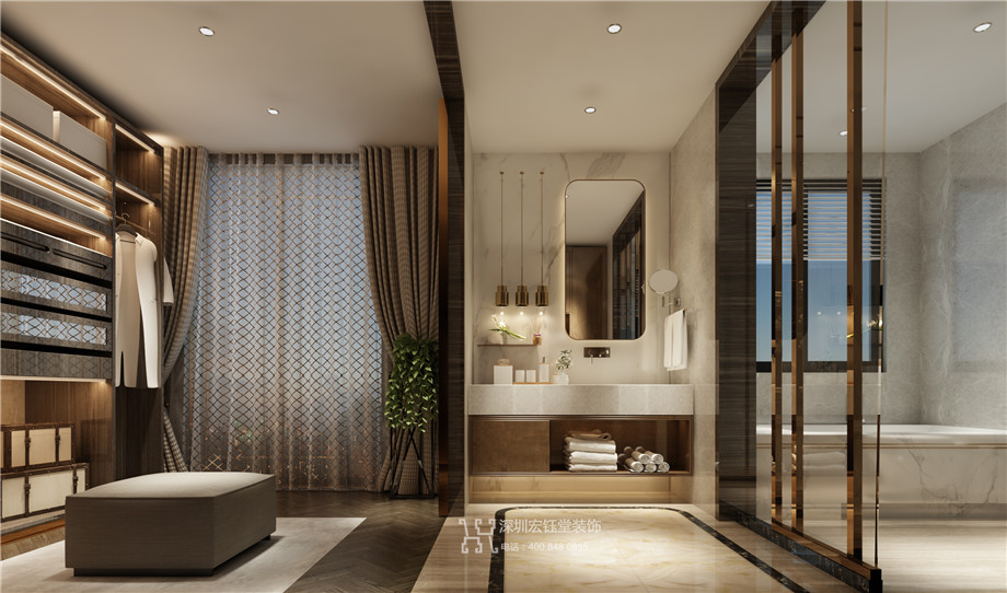 濮陽江南里現(xiàn)代中式別墅樣板間衣帽間裝修設計方案 濮陽江南里現(xiàn)代中式別墅樣板間衣帽間裝修設計方案