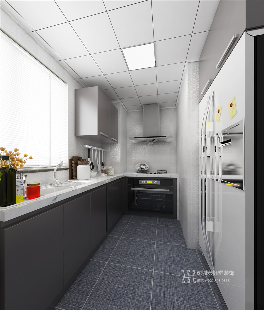 鄭州九龍國(guó)際簡(jiǎn)約樣板間裝修案例-87平B4戶型-廚房裝修效果 鄭州九龍國(guó)際簡(jiǎn)約樣板間裝修案例-87平B4戶型-廚房裝修效果
