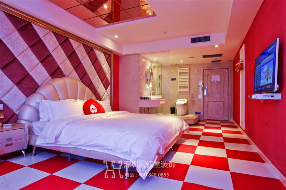 鄭州山楂樹情侶主題酒店裝修設計實景圖