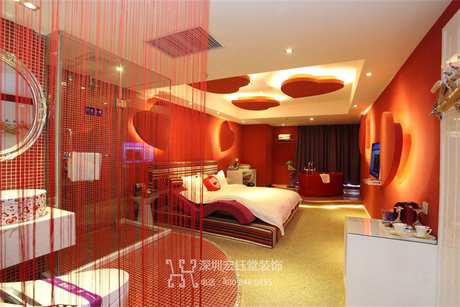 鄭州山楂樹情侶主題酒店客房裝修設計實景案例