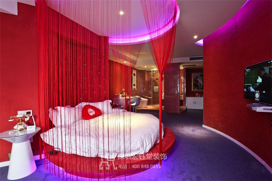 鄭州山楂樹情侶主題酒店客房裝修設計實景圖
