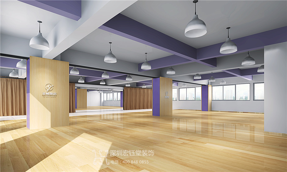 鄭州亞楠舞蹈藝術(shù)培訓(xùn)學(xué)校裝修設(shè)計(jì)效果圖-舞蹈教室效果圖