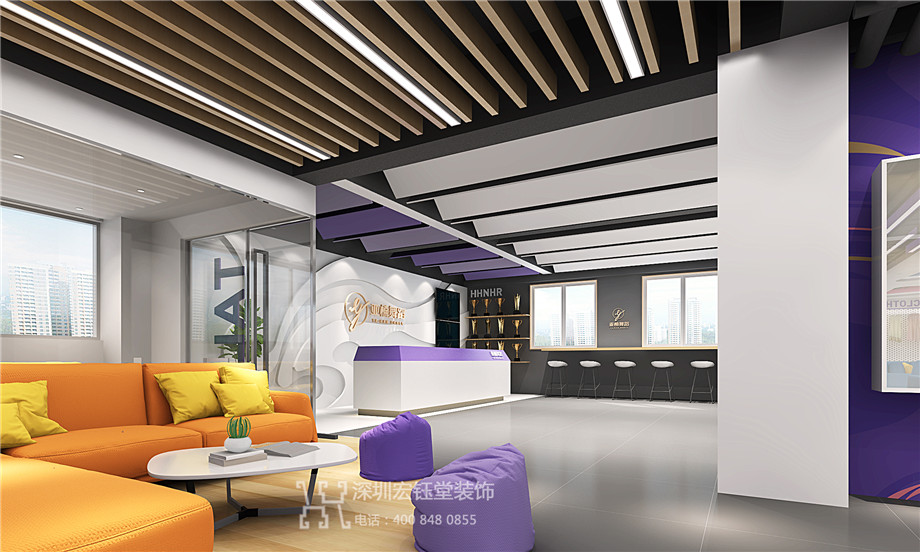 鄭州亞楠舞蹈藝術(shù)培訓(xùn)學(xué)校裝修設(shè)計(jì)方案-接待區(qū)效果圖