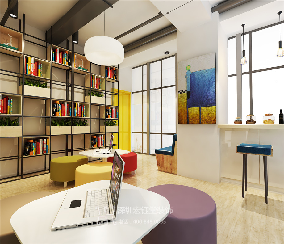 鄭州俐文教育培訓機構閱讀區(qū)裝修設計效果圖 鄭州俐文教育培訓機構閱讀區(qū)裝修設計效果圖