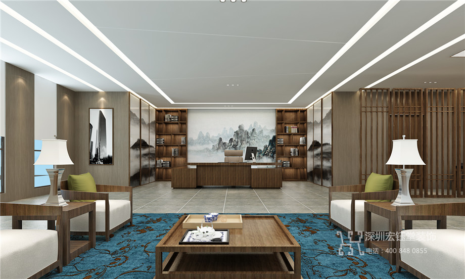 鄭州獨(dú)棟辦公樓裝修設(shè)計(jì)-新中式董事長辦公室設(shè)計(jì)效果圖 鄭州獨(dú)棟辦公樓裝修設(shè)計(jì)-新中式董事長辦公室設(shè)計(jì)效果圖