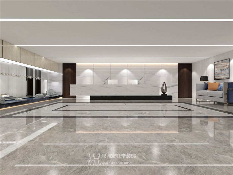 鄭州市市場發(fā)展投資有限公司整層辦公室裝修案例-辦公室接待大廳設(shè)計(jì)效果圖 鄭州市市場發(fā)展投資有限公司整層辦公室裝修案例-辦公室接待大廳設(shè)計(jì)效果圖