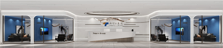 河南騰信集團(tuán)總部辦公室前臺(tái)裝修效果圖 河南騰信集團(tuán)總部辦公室前臺(tái)裝修效果圖