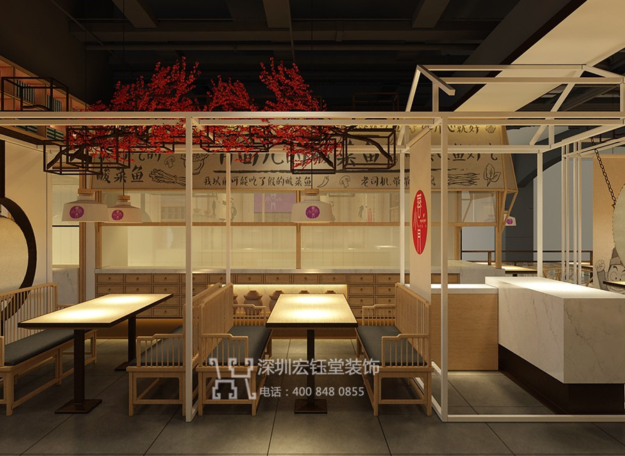 蓉小月老壇酸菜魚(yú)連鎖店裝修效果圖案例 蓉小月老壇酸菜魚(yú)連鎖店裝修效果圖案例