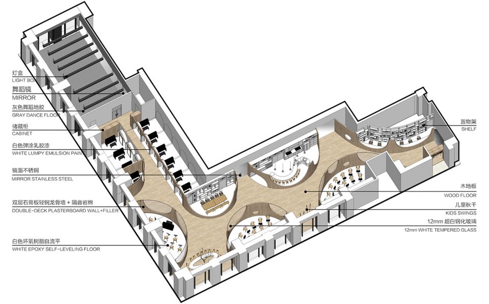 WeDo藝術(shù)教育機(jī)構(gòu)裝修布置平面圖