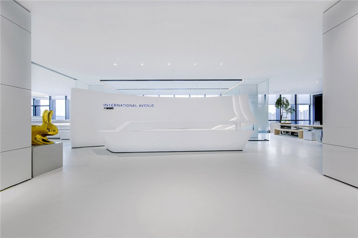 未來(lái)科技感十足的辦公室前臺(tái)裝修設(shè)計(jì)圖 未來(lái)科技感十足的辦公室前臺(tái)裝修設(shè)計(jì)圖