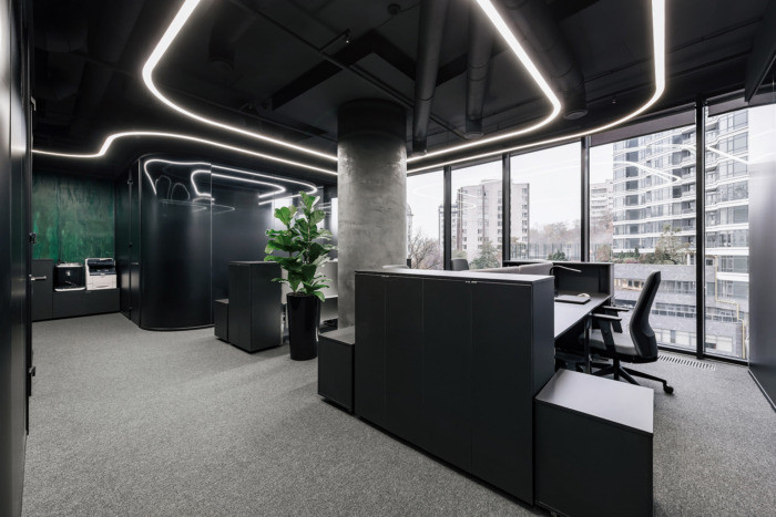 酷黑風(fēng)格創(chuàng)意辦公室敞開(kāi)辦公區(qū)設(shè)計(jì)方案