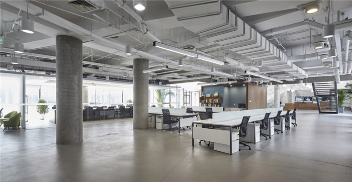 實(shí)力文化傳媒集團(tuán)辦公樓敞開辦公區(qū)裝修設(shè)計(jì)實(shí)景圖