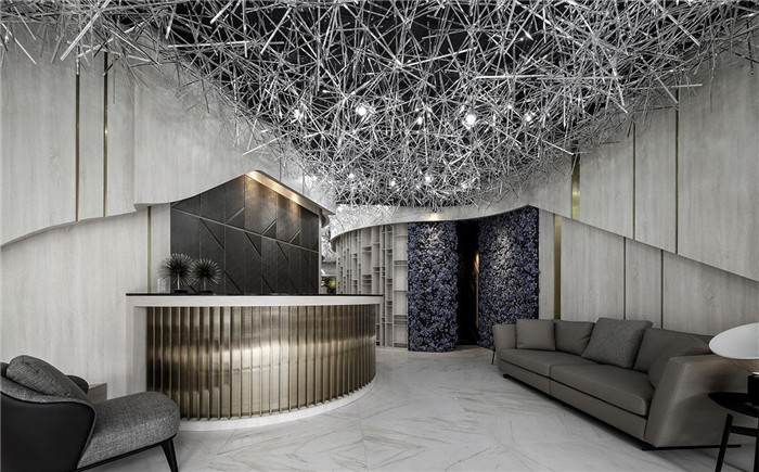 精致大氣的高端美發(fā)沙龍會所接待大廳裝修設計實景圖 精致大氣的高端美發(fā)沙龍會所接待大廳裝修設計實景圖