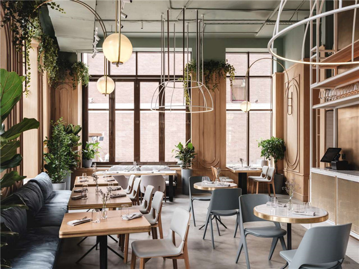 綠植環(huán)繞的國(guó)外融合主題餐廳裝修設(shè)計(jì)實(shí)景圖