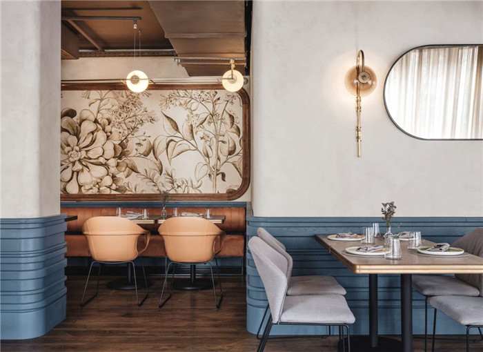 以?xún)?yōu)雅與復(fù)古為名  They多功能融合主題餐廳設(shè)計(jì)案例