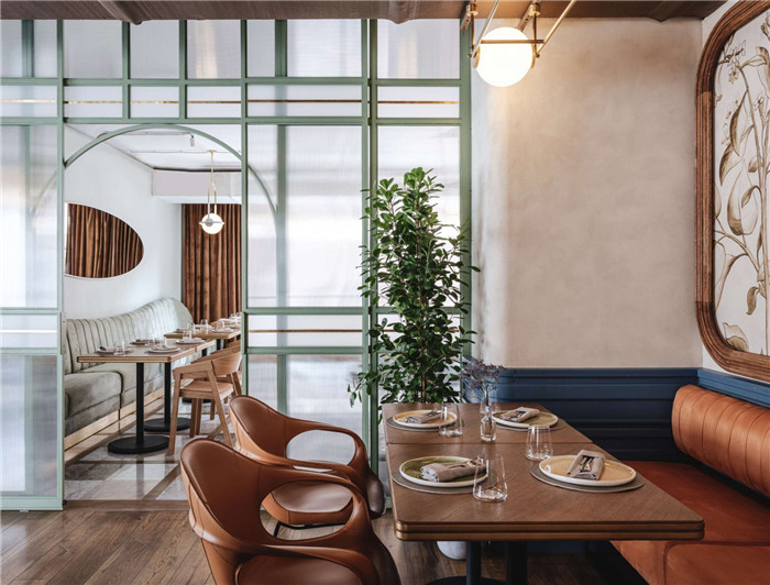 以?xún)?yōu)雅與復(fù)古為名  They多功能融合主題餐廳設(shè)計(jì)方案