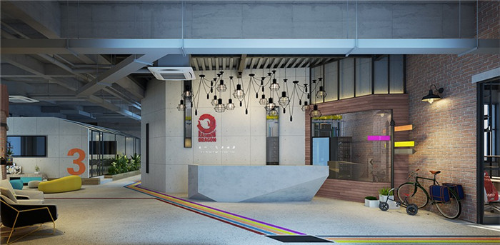 動漫公司工業(yè)風辦公室裝修設計實景圖