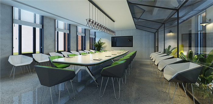 動漫公司工業(yè)風辦公室會議室裝修設計效果圖