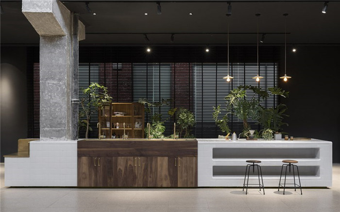 簡約風婚禮策劃機構(gòu)辦公室裝修設(shè)計水吧效果圖