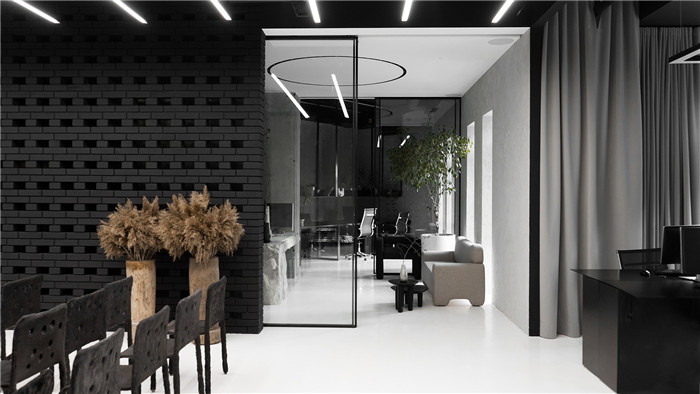 極簡風(fēng)辦公室辦公區(qū)裝修設(shè)計(jì)效果圖