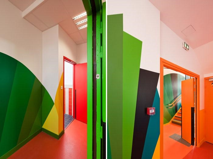 以彩虹為主題的法國幼兒園教室裝修設計方案