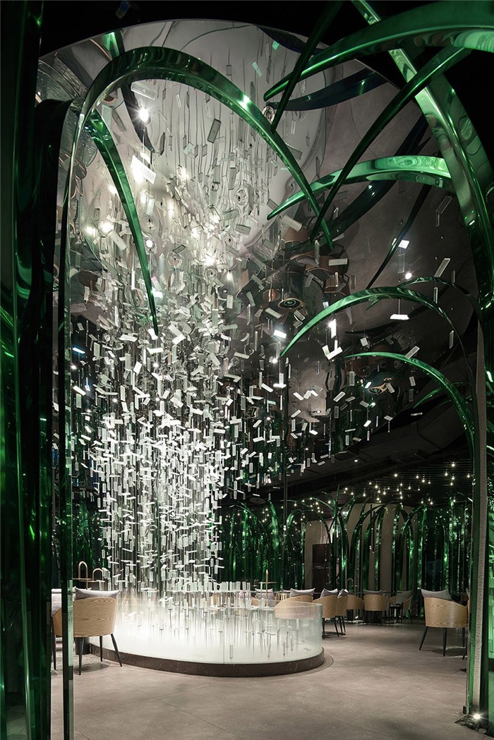 超有創(chuàng)意的奇幻椰林主題椰子雞火鍋店裝修實景圖