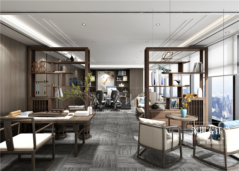 河南信安世紀(jì)新中式董事長辦公室裝修設(shè)計(jì)效果圖 河南信安世紀(jì)新中式董事長辦公室裝修設(shè)計(jì)效果圖