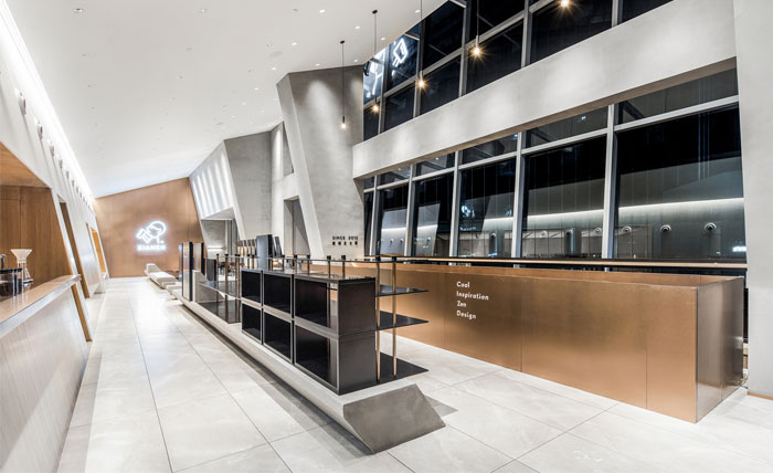 鄭州宏鈺堂分享幾何藝術輕奢風喜茶茶飲店裝修方案