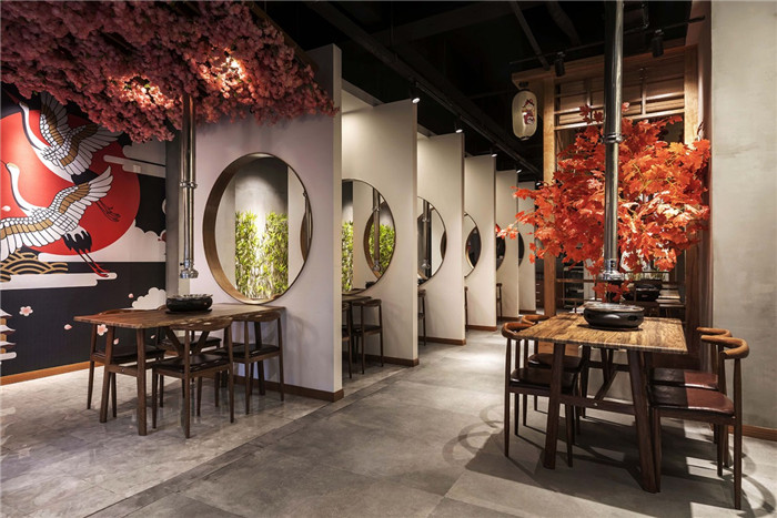 日式烤肉店裝修    故里烤肉燒烤餐廳用餐區(qū)裝修設(shè)計實景圖