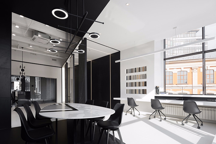 國外黑白極簡風(fēng)材料公司辦公室裝修案例 國外黑白極簡風(fēng)材料公司辦公室裝修案例