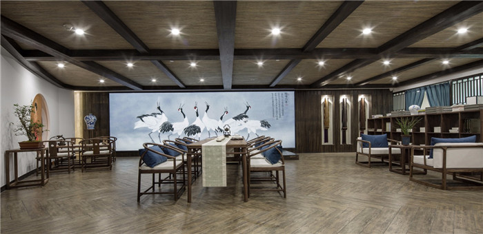 擇守書院新中式國學教育培訓機構接待大廳裝修設計實景圖