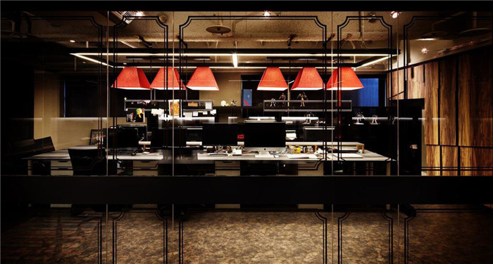 現(xiàn)代古典混搭風(fēng)平面設(shè)計公司辦公室敞開辦公區(qū)裝修方案