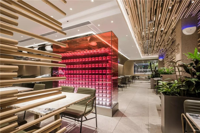 以竹為主題的漁語魚酸菜魚餐飲店面裝修設計方案 以竹為主題的漁語魚酸菜魚餐飲店面裝修設計方案