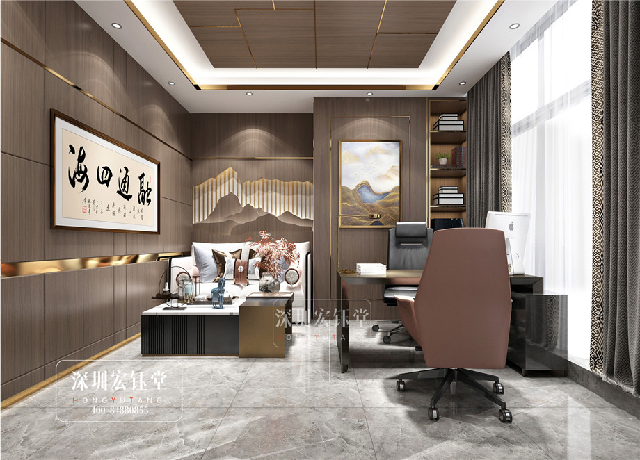 鄭州華融金融中心中式經(jīng)理辦公室裝修設(shè)計效果圖 鄭州華融金融中心中式經(jīng)理辦公室裝修設(shè)計效果圖