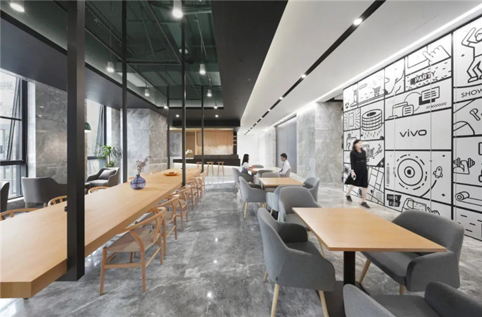 vivo手機北京研發(fā)中心獨棟辦公樓休閑區(qū)裝修設(shè)計方案