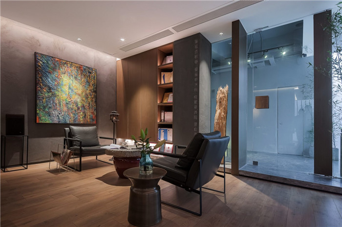 鄭州禪意辦公室裝修-現(xiàn)代中式禪意辦公室洽談區(qū)裝修實景圖 鄭州禪意辦公室裝修-現(xiàn)代中式禪意辦公室洽談區(qū)裝修實景圖